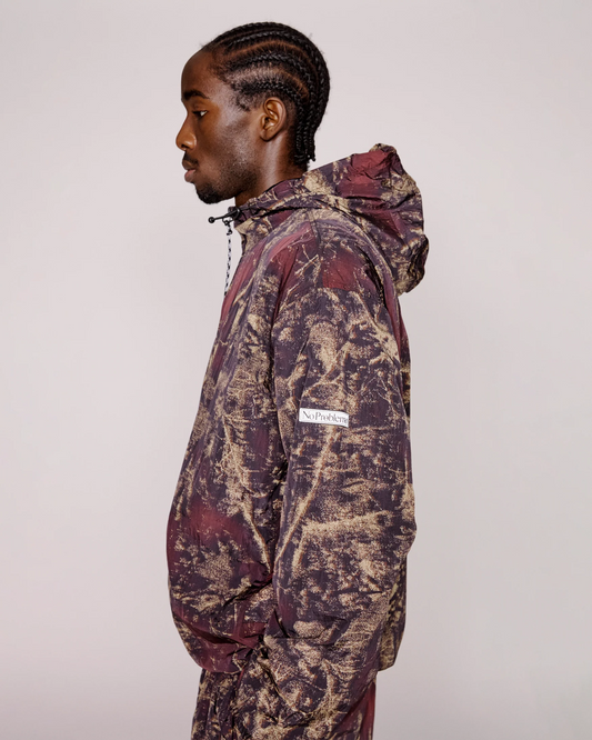 No Problemo Forest Glitch Nylon Jacket - Camo