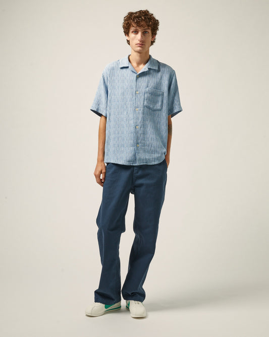 Corridor Rainbow Weave SS Camp Shirt - Blue