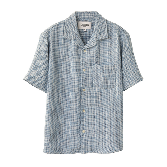 Corridor Rainbow Weave SS Camp Shirt - Blue