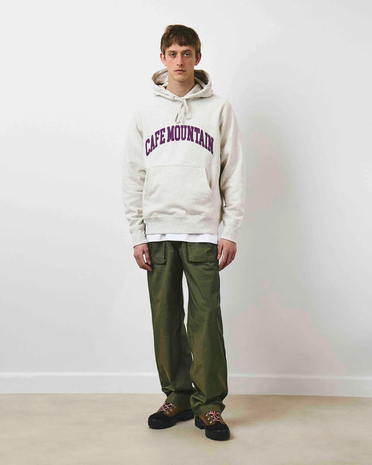 Café Mountain College Logo Hoody - Vintage Heather And Purple