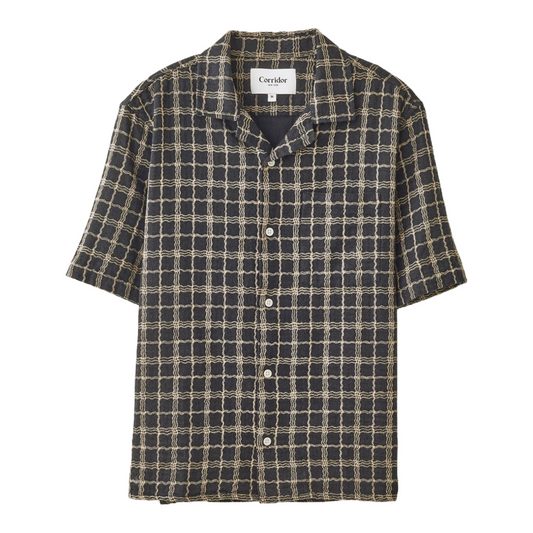 Corridor Wavy Linen SS Shirt - Black