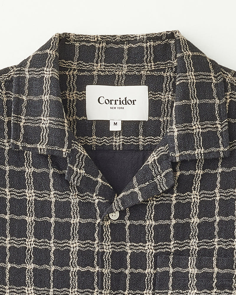 Corridor Wavy Linen SS Shirt - Black