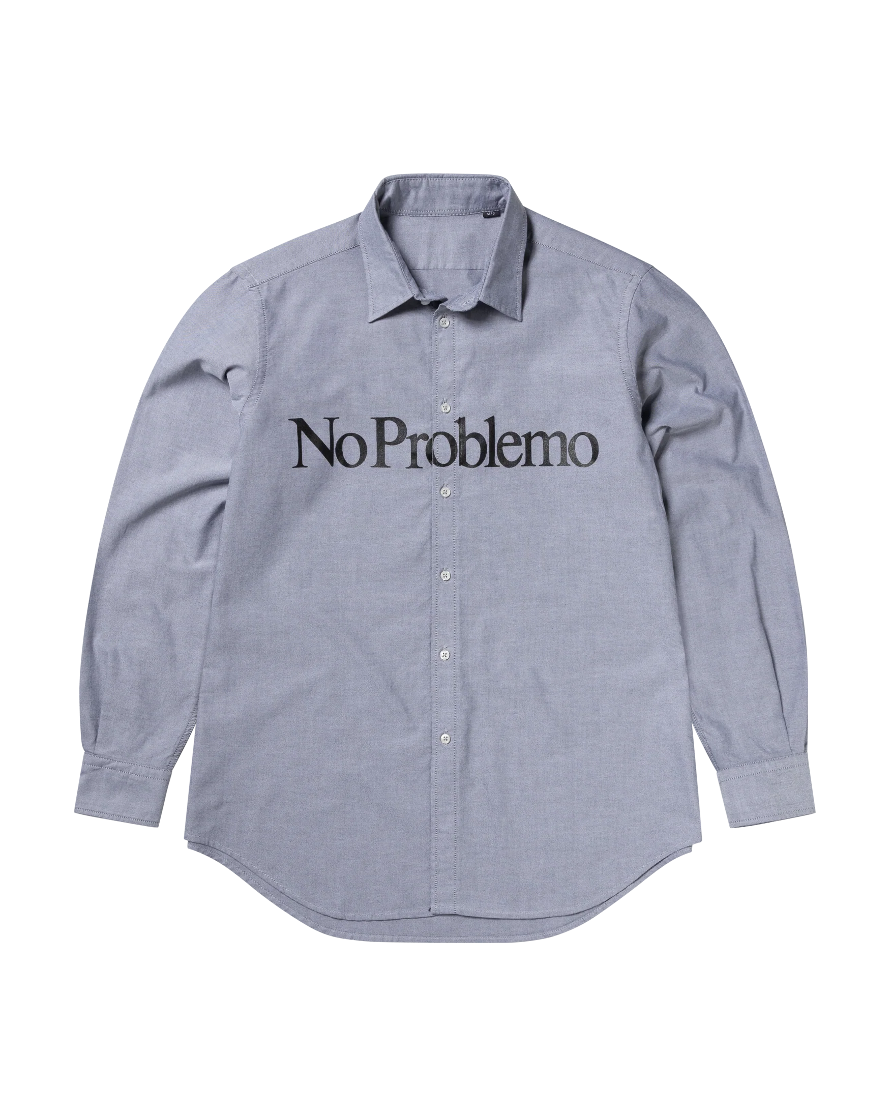 Gray shirt with 'No Problemo' text on a white background