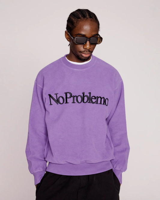 No Problemo Reverse Fleece Sweatshirt - Lilac