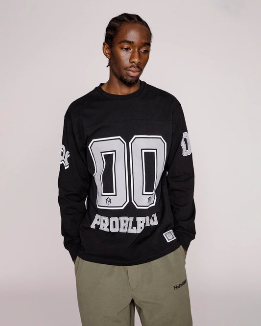 No Problemo Sports Cotton LS Jersey - Black