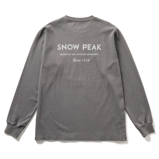 Snow Peak Garment Dyed L/S T-Shirt- Charcoal