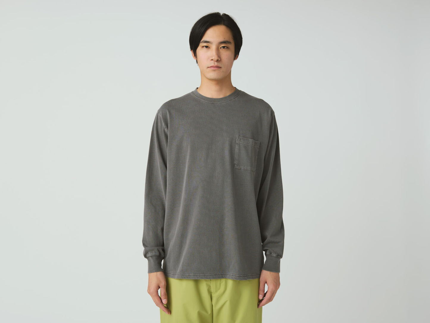 Snow Peak Garment Dyed L/S T-Shirt- Charcoal