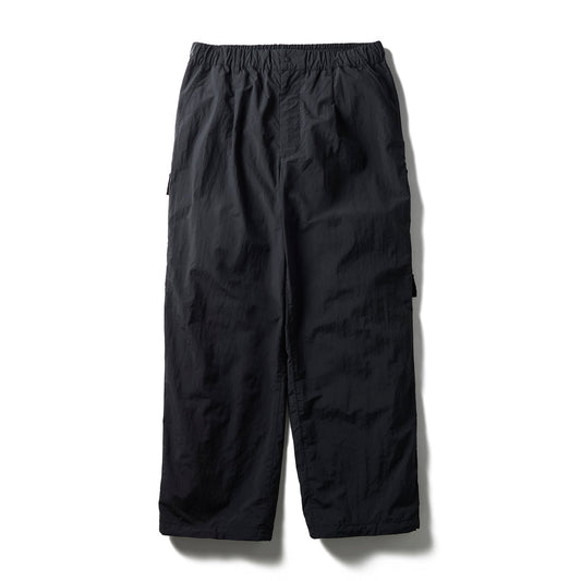 Black cargo pants on a white background