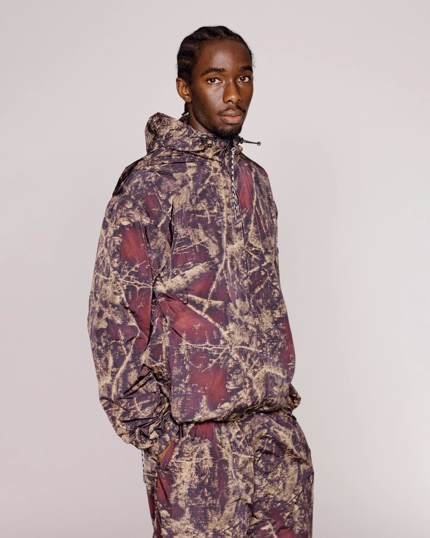 No Problemo Forest Glitch Nylon Jacket - Camo