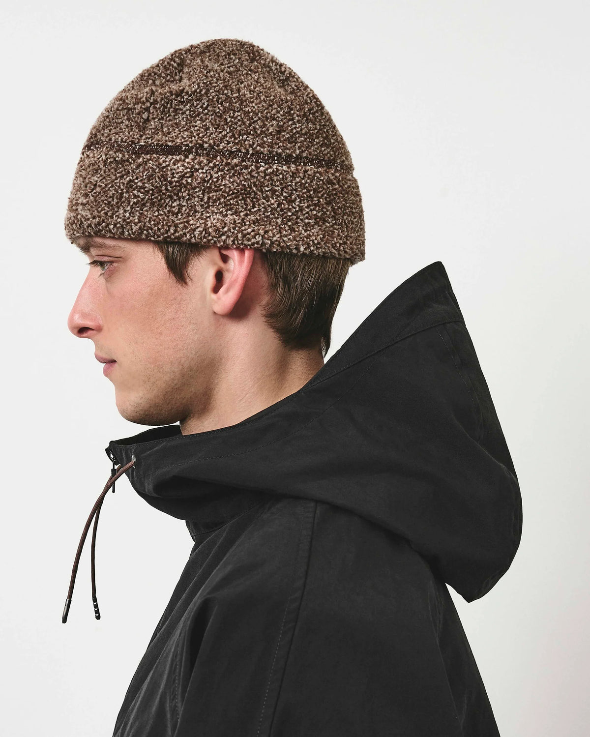 Café Mountain Fleece Cabin Beanie - Natural Fleck