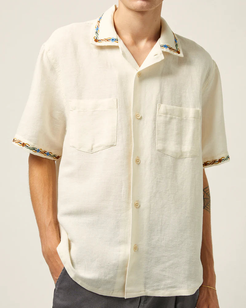 Corridor Rose Chain SS Camp Shirt - Natural