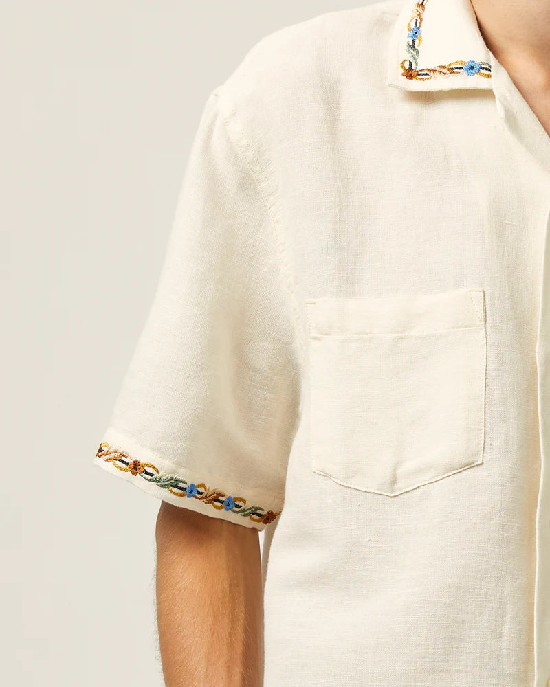 Corridor Rose Chain SS Camp Shirt - Natural