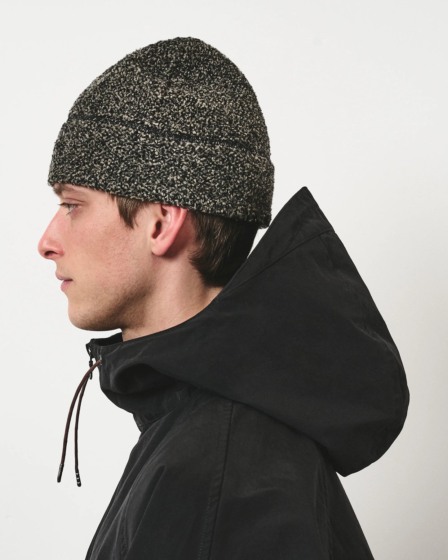 Café Mountain Fleece Cabin Beanie - Salt and Pepper