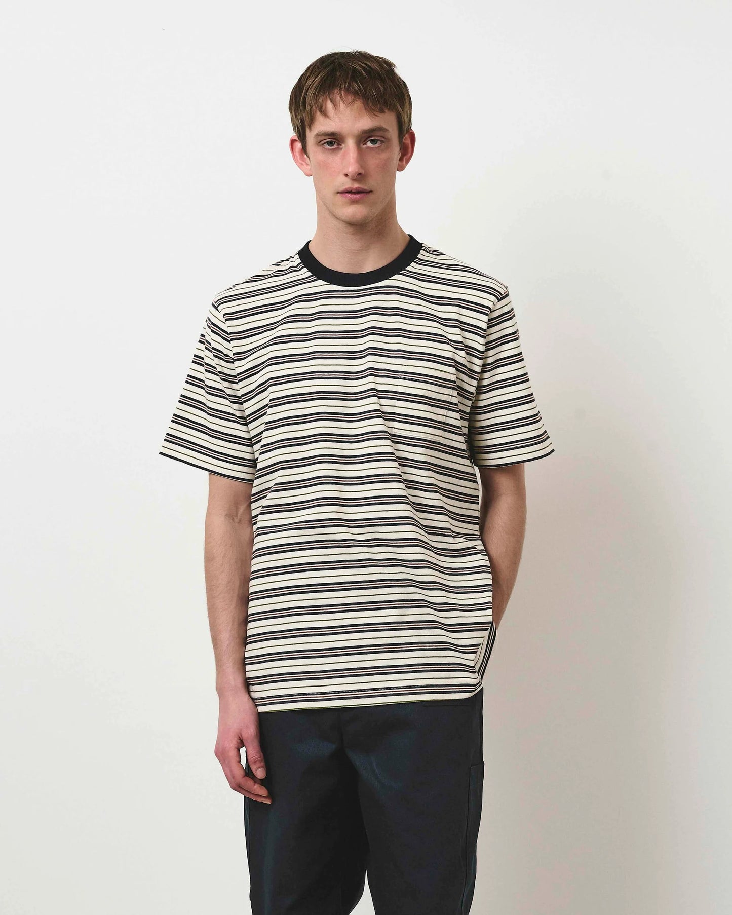 Café Mountain Striped Tee - Navy Stripe