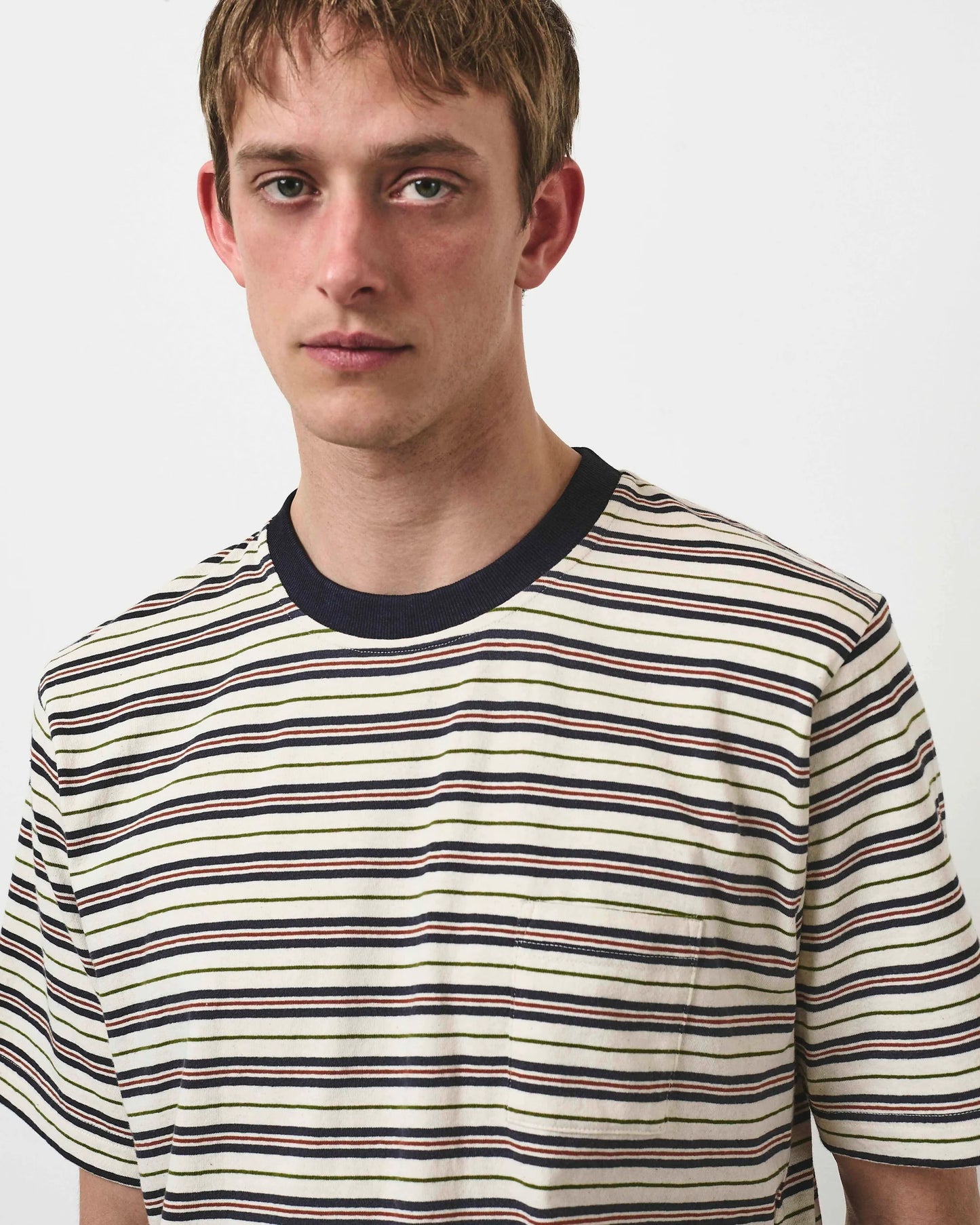 Café Mountain Striped Tee - Navy Stripe