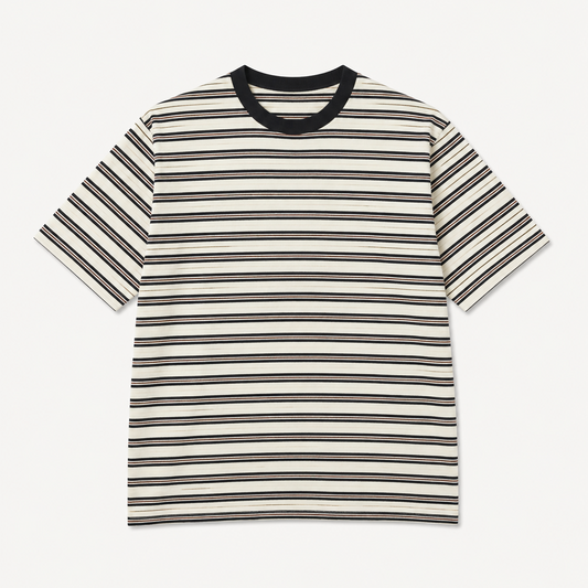 Café Mountain Striped Tee - Navy Stripe