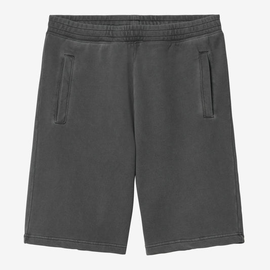 Dark gray shorts on a white background