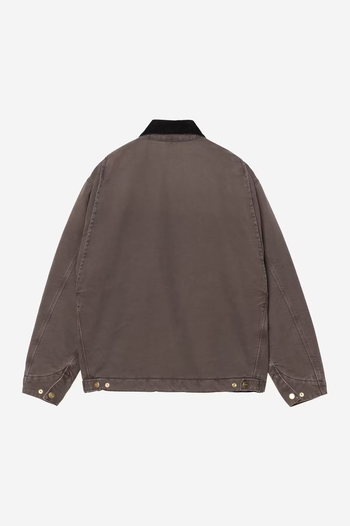 Brown denim jacket on a light gray background