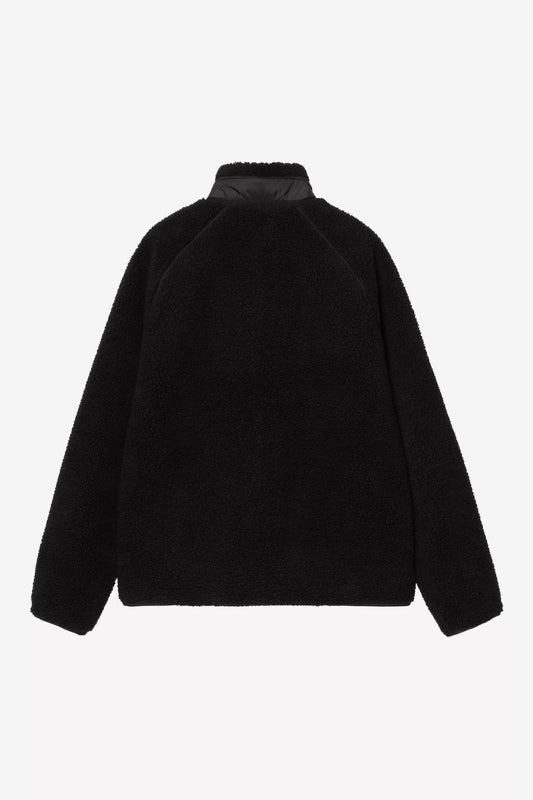 Black fleece jacket on a white background
