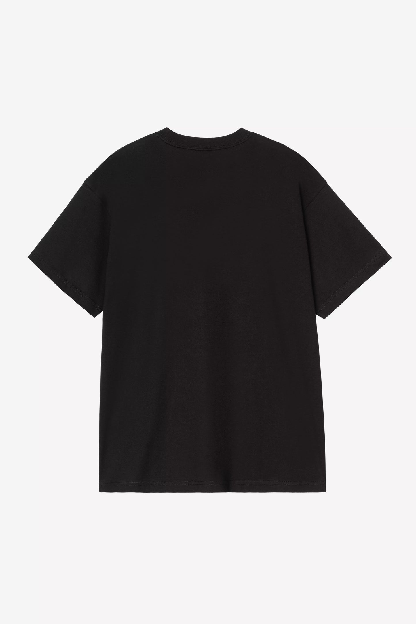 Black t-shirt on a white background