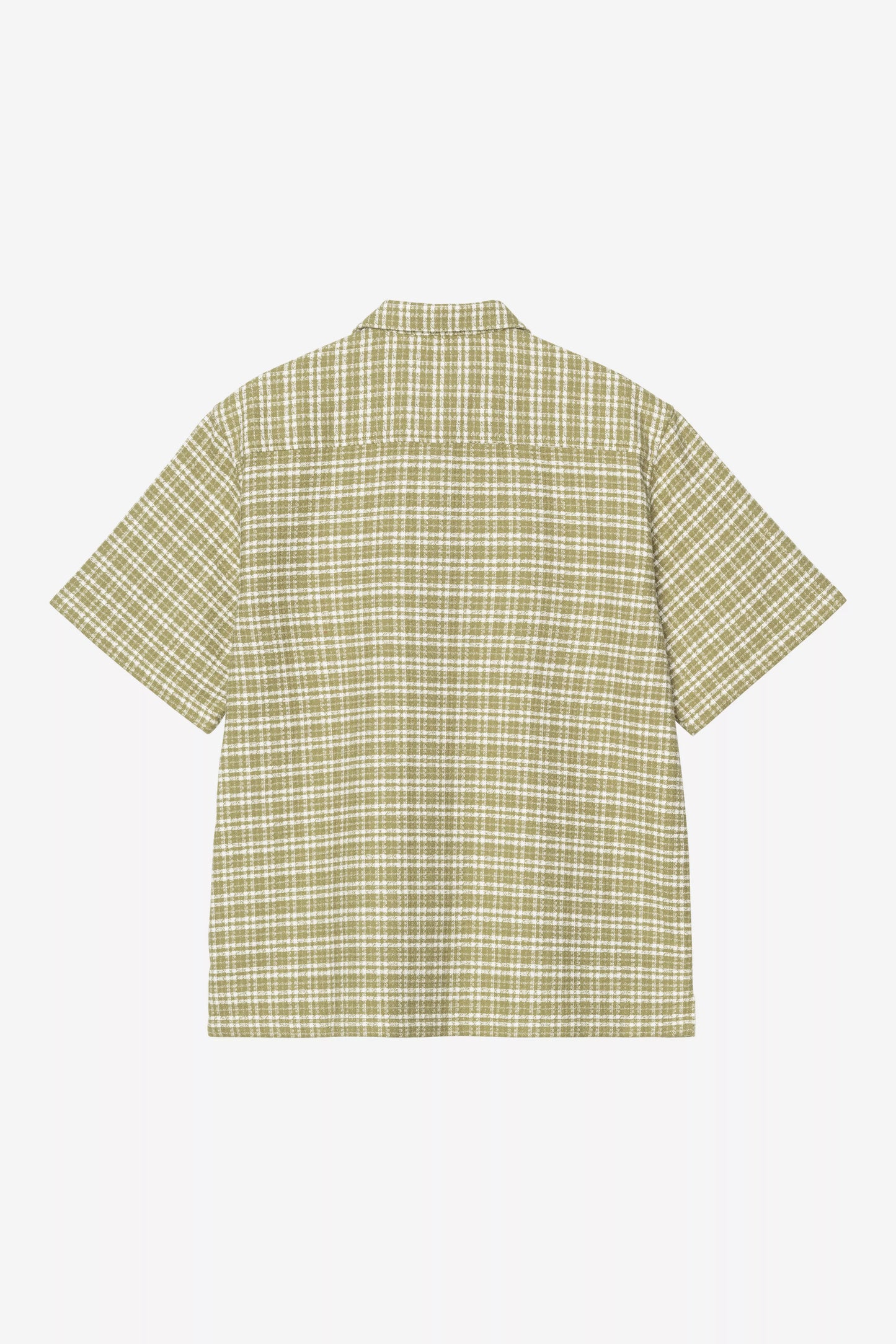 Green checkered shirt on a white background