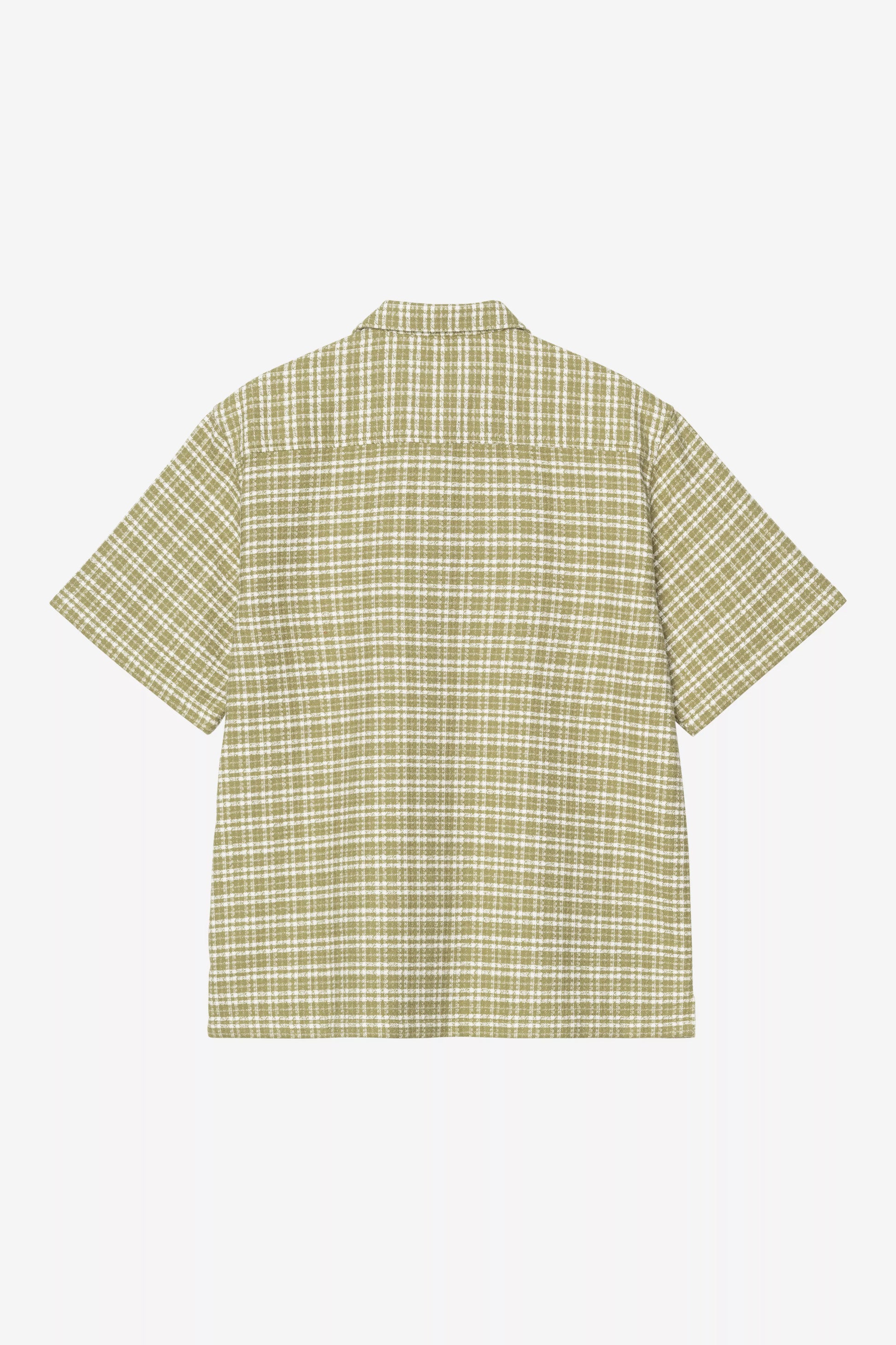 Green checkered shirt on a white background