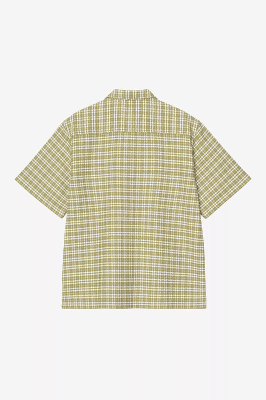 Green checkered shirt on a white background