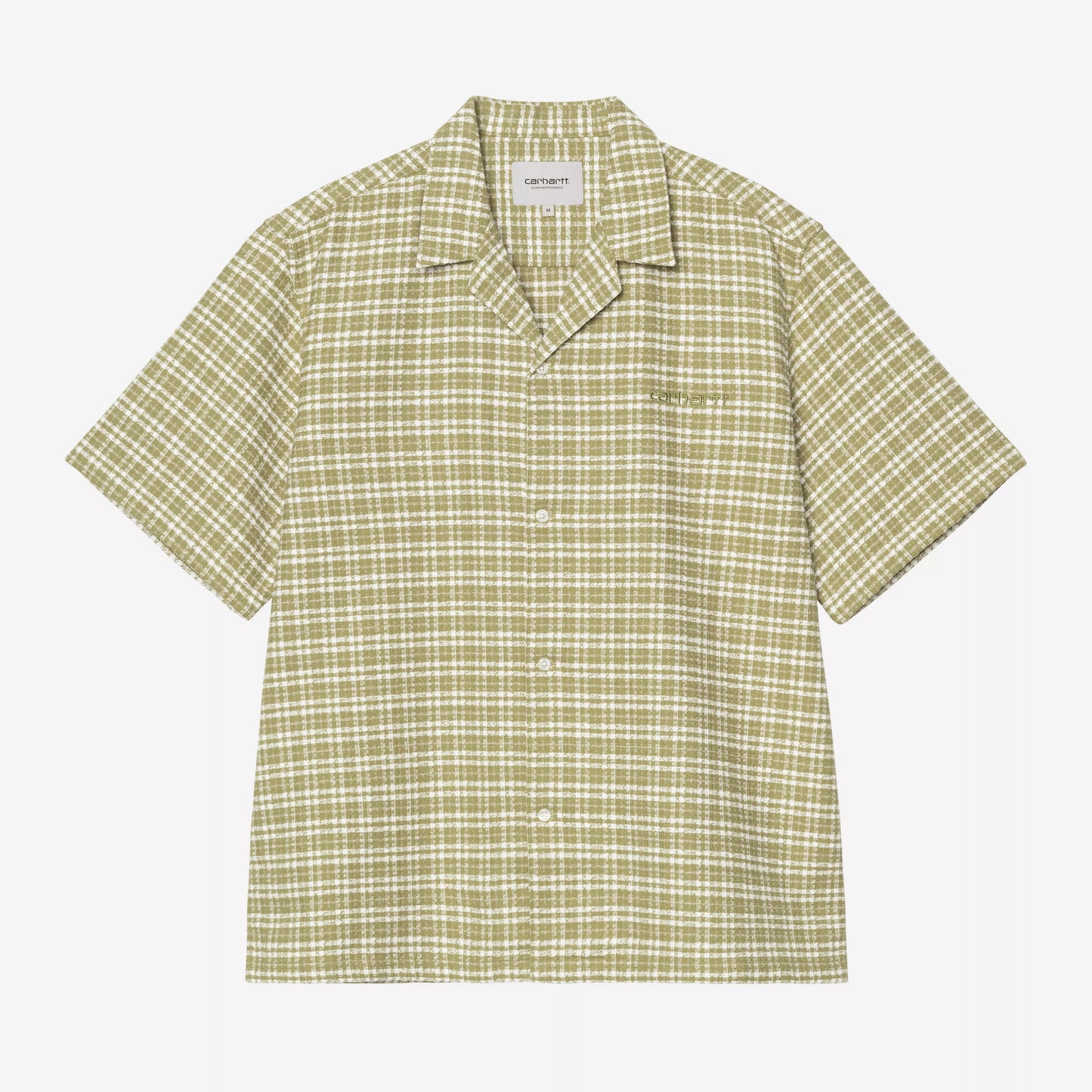 Green checkered shirt on a white background