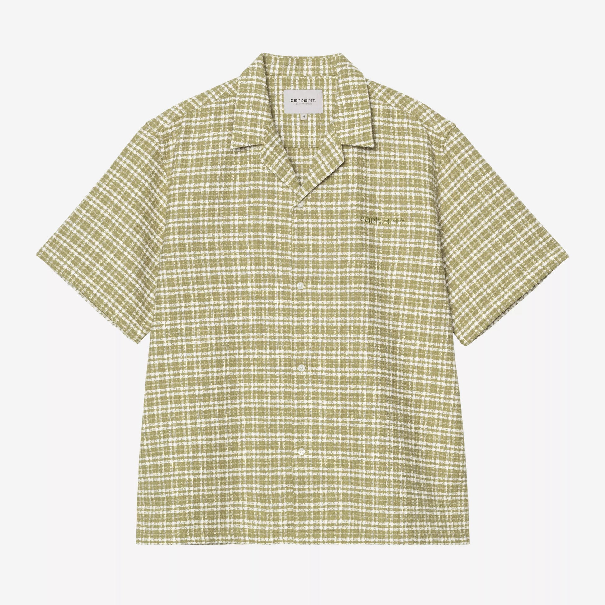 Green checkered shirt on a white background