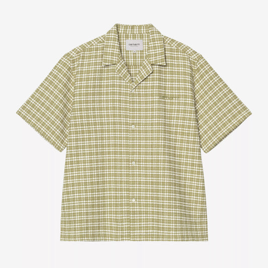Green checkered shirt on a white background