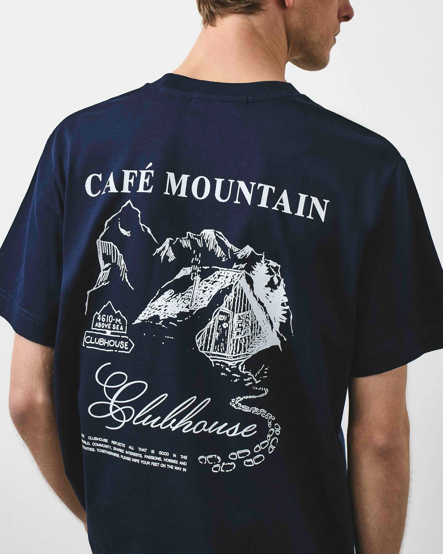Café Mountain Refuge T-Shirt - Deep Navy