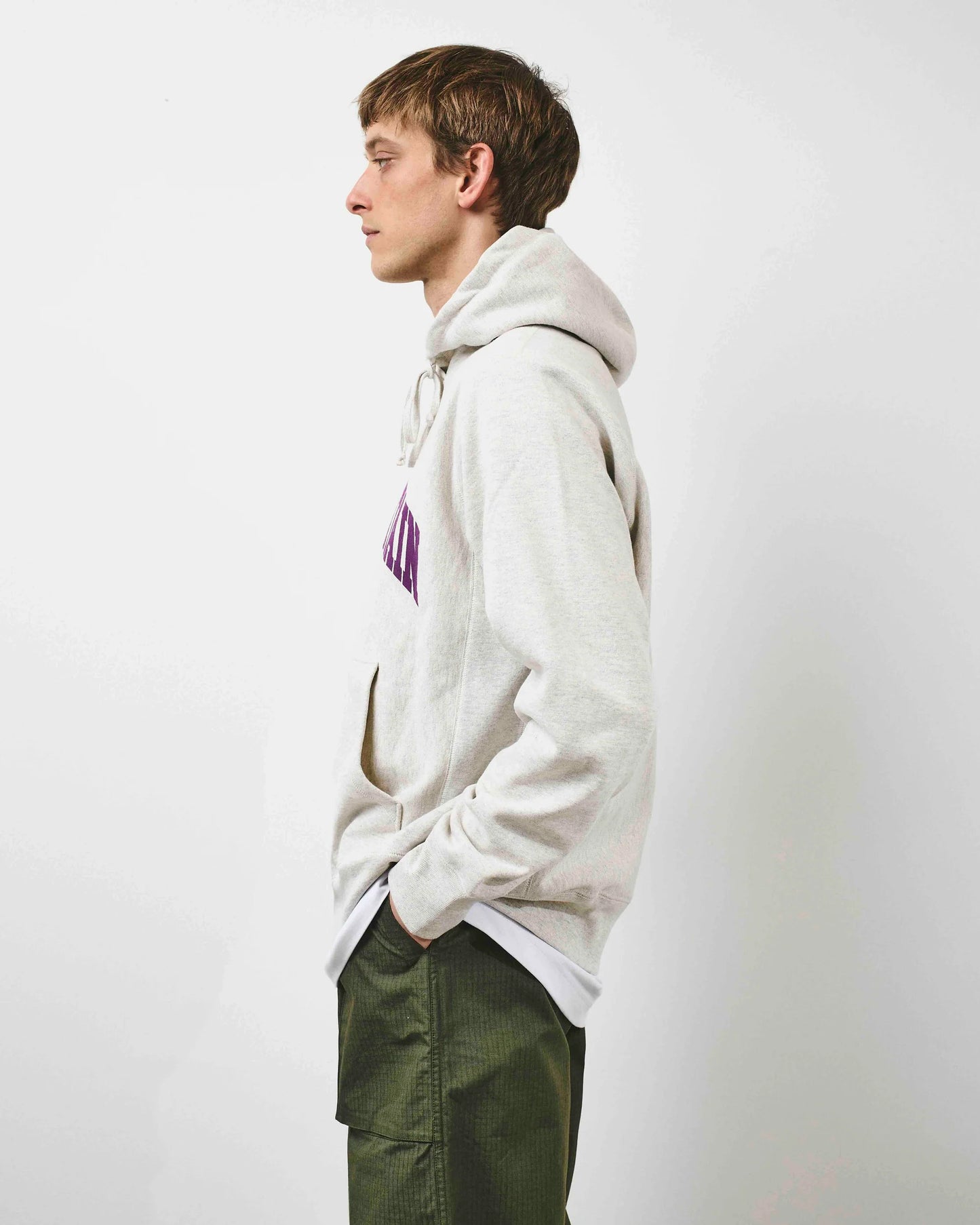 Café Mountain College Logo Hoody - Vintage Heather And Purple