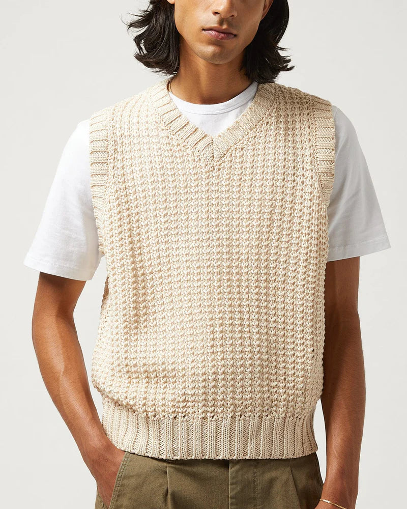 Corridor Mercerised Vest - Natural