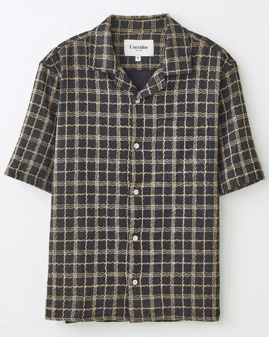 Corridor Wavy Linen SS Shirt - Black