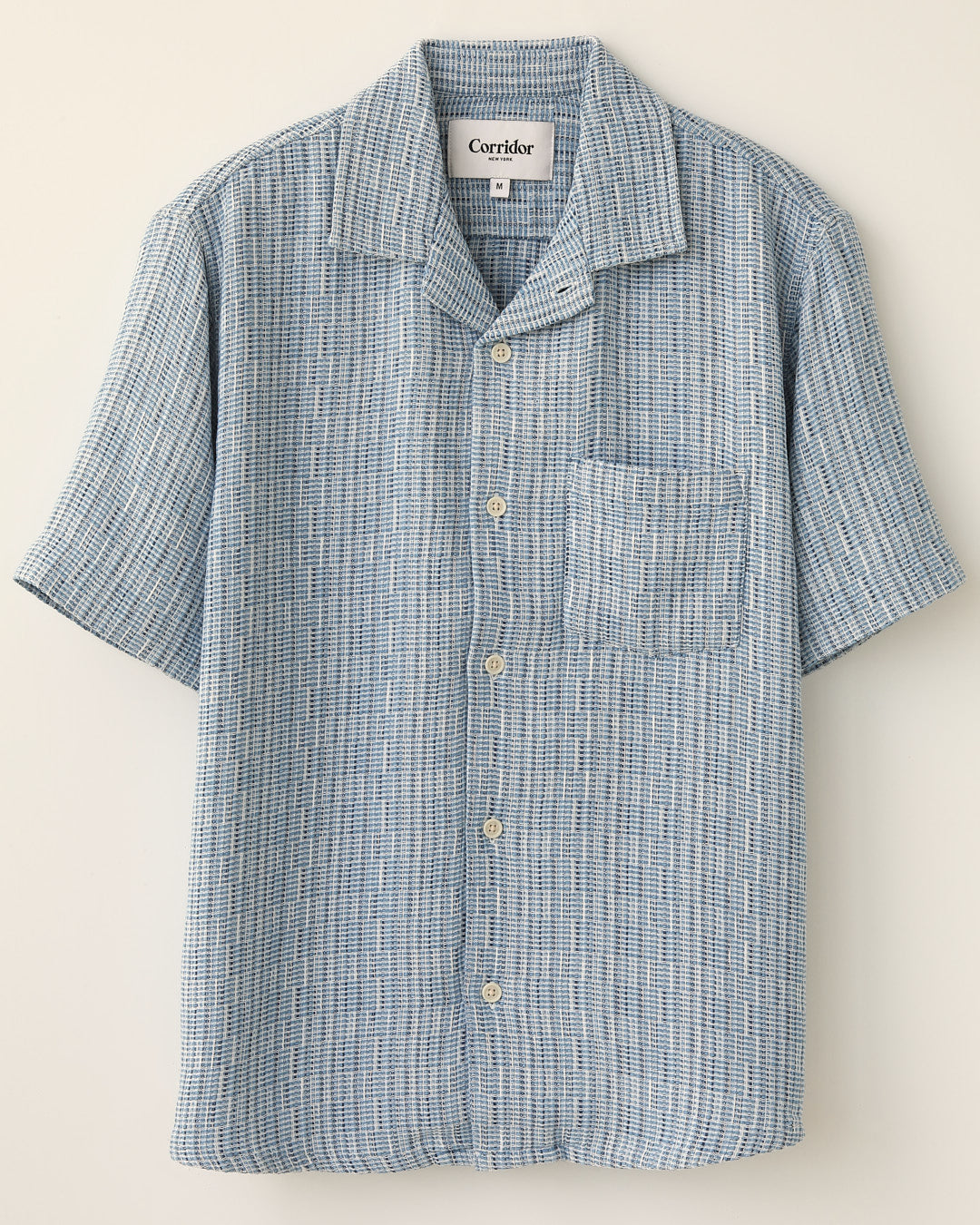 Corridor Rainbow Weave SS Camp Shirt - Blue