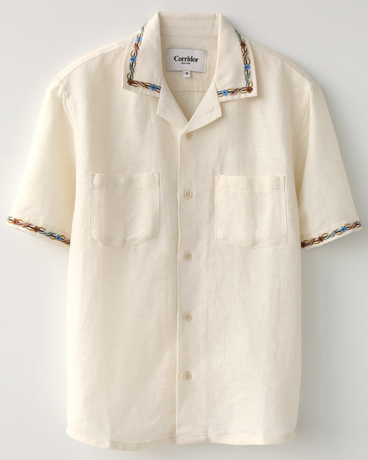 Corridor Rose Chain SS Camp Shirt - Natural