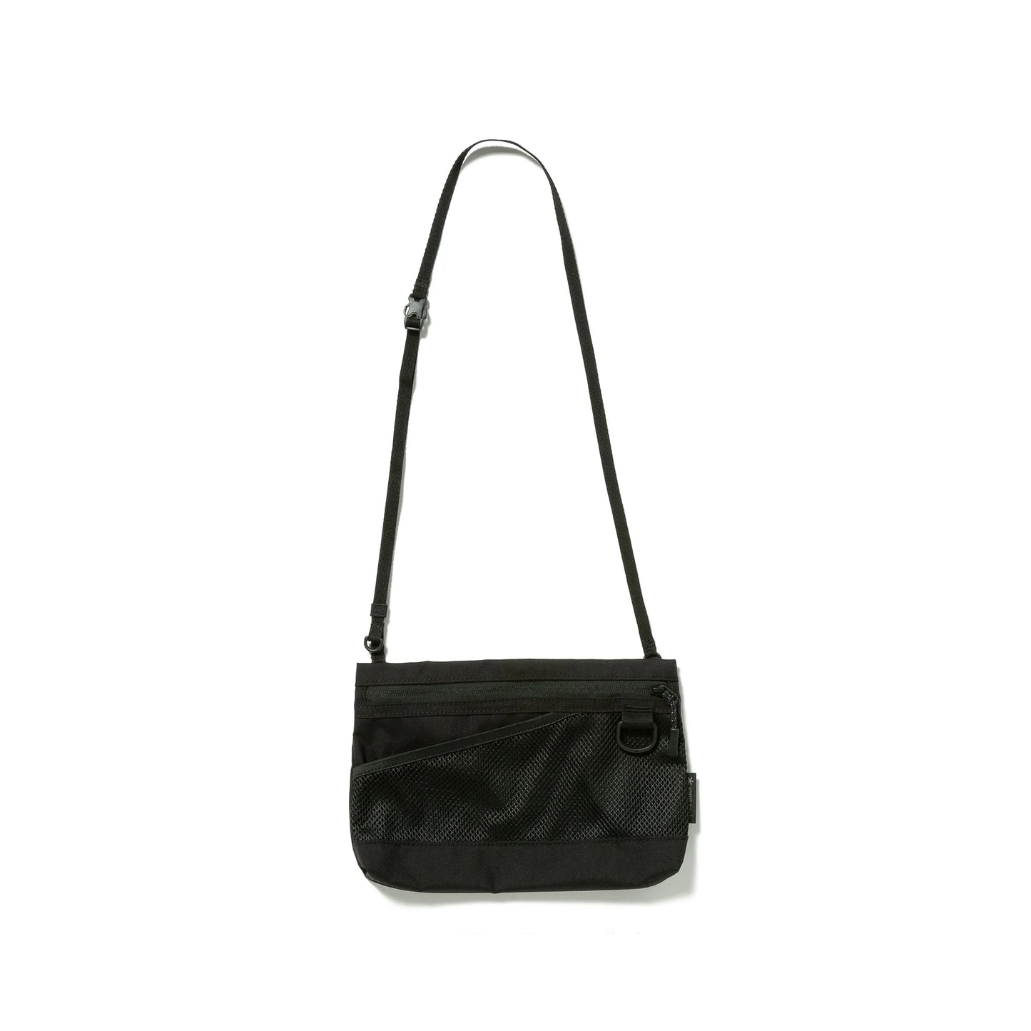 Black shoulder bag on a white background