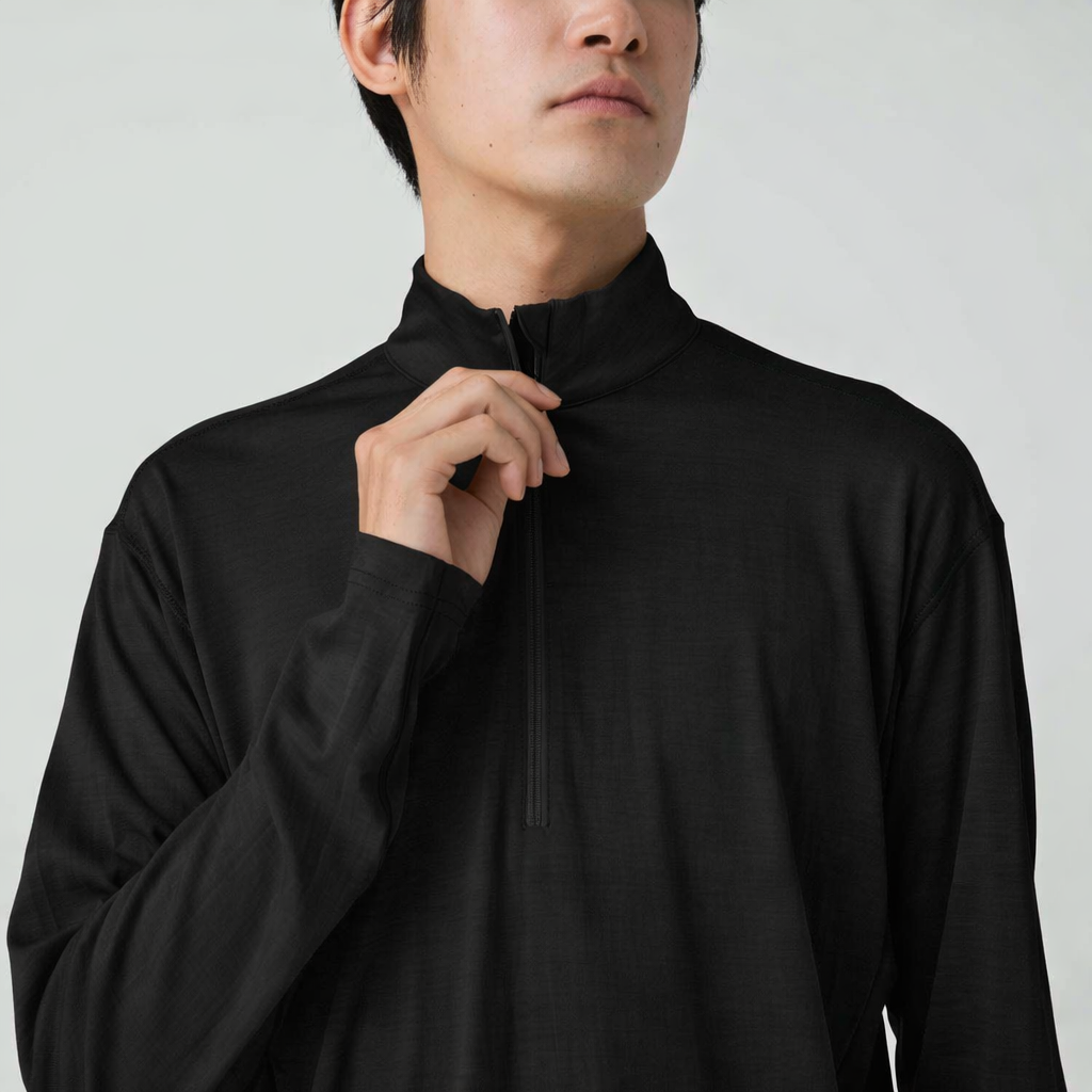 Snow Peak Merino Wool Half Zip Pullover - Black