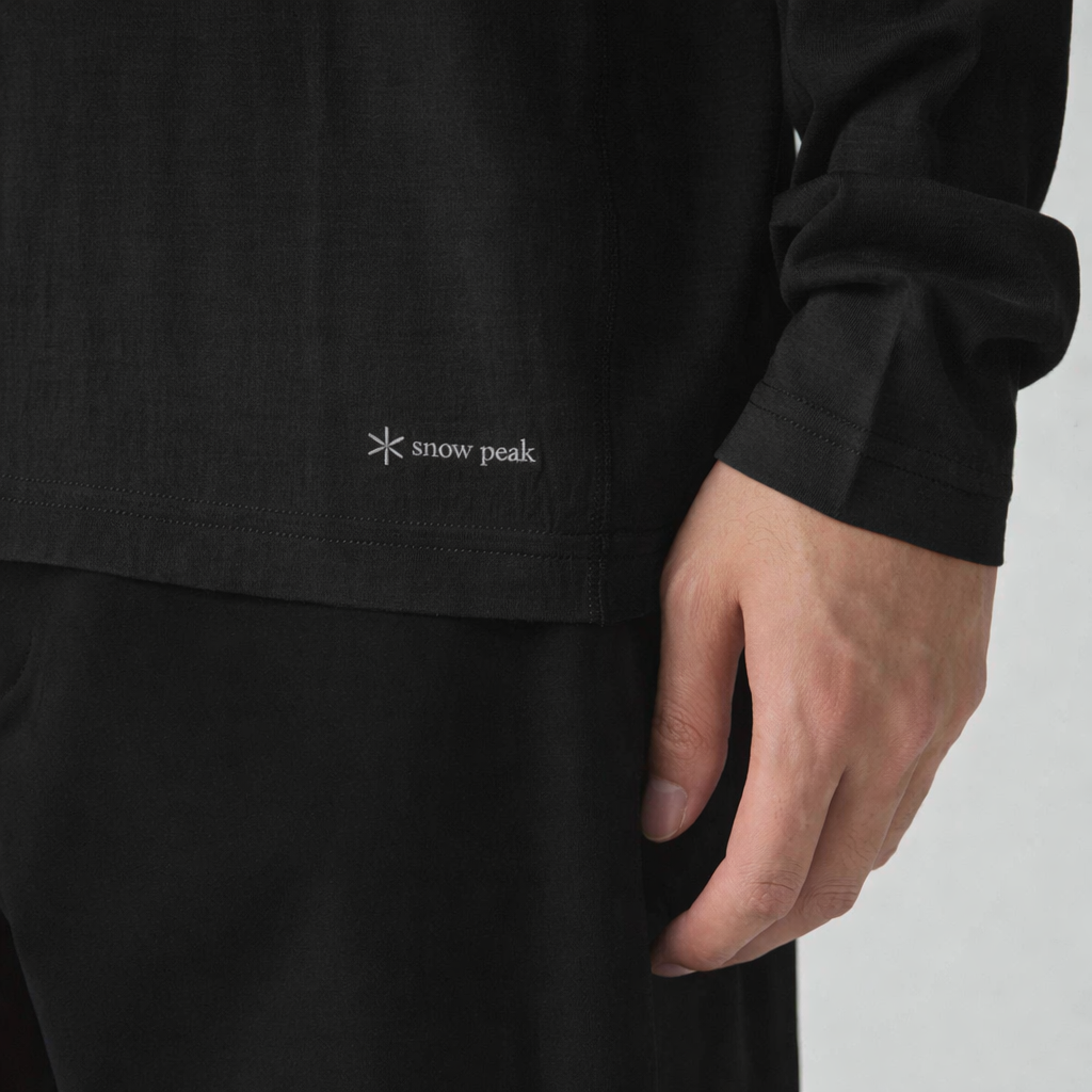 Snow Peak Merino Wool Half Zip Pullover - Black