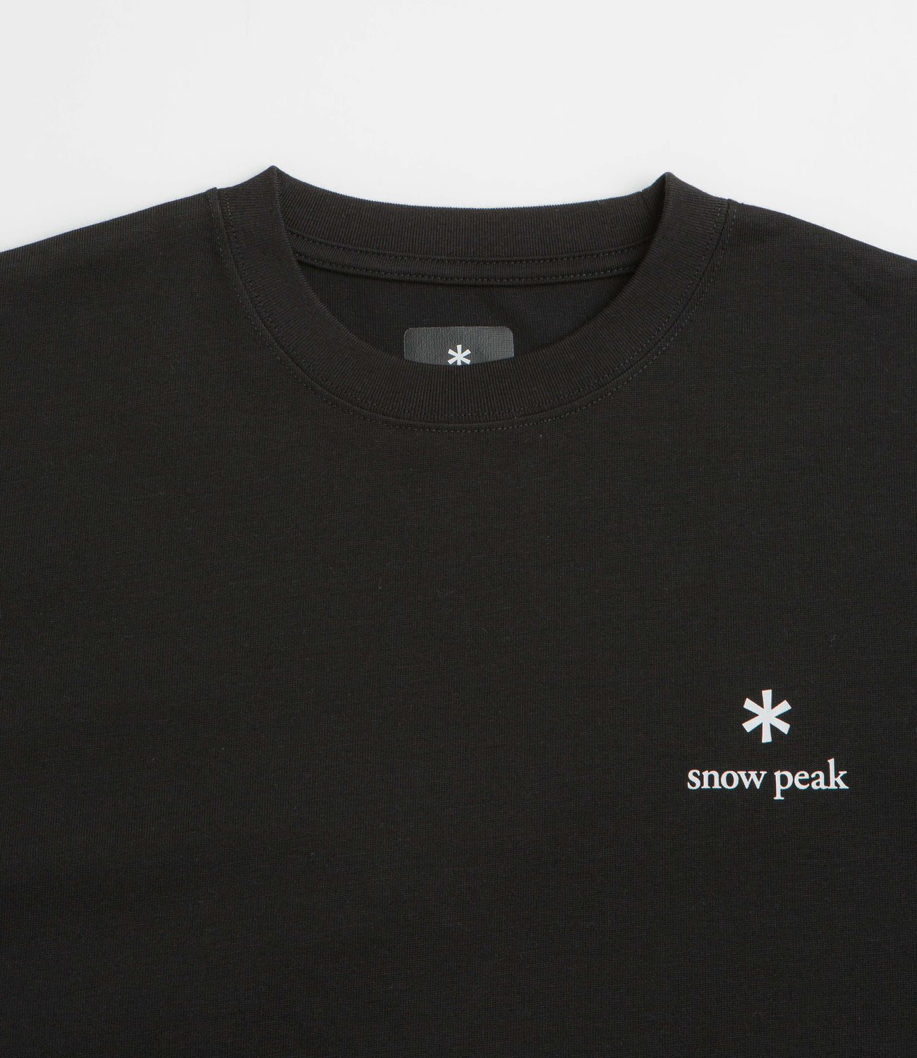 Black sweatshirt with Snow Peak logo on a white background