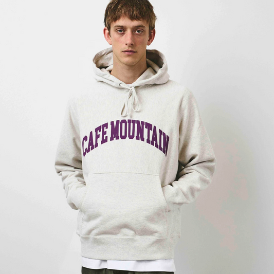 Café Mountain College Logo Hoody - Vintage Heather And Purple
