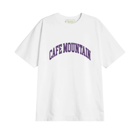 Café Mountain College Logo T-shirt - Natural And Purple