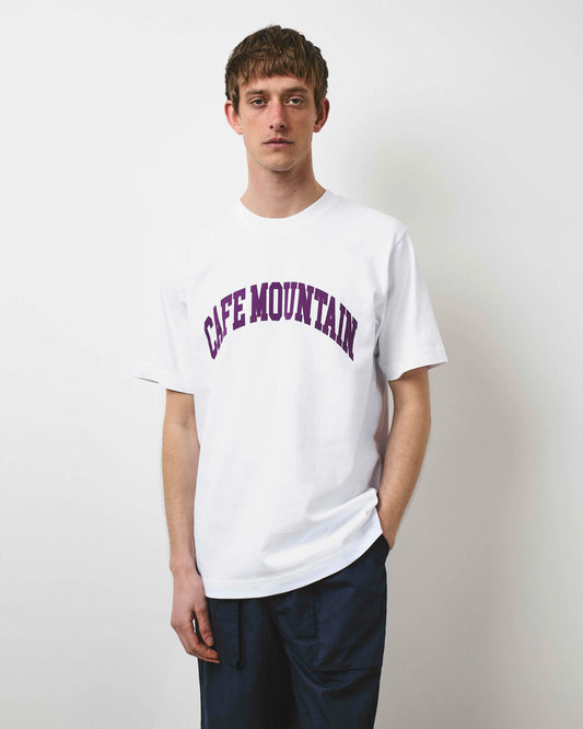 Café Mountain College Logo T-shirt - Natural And Purple