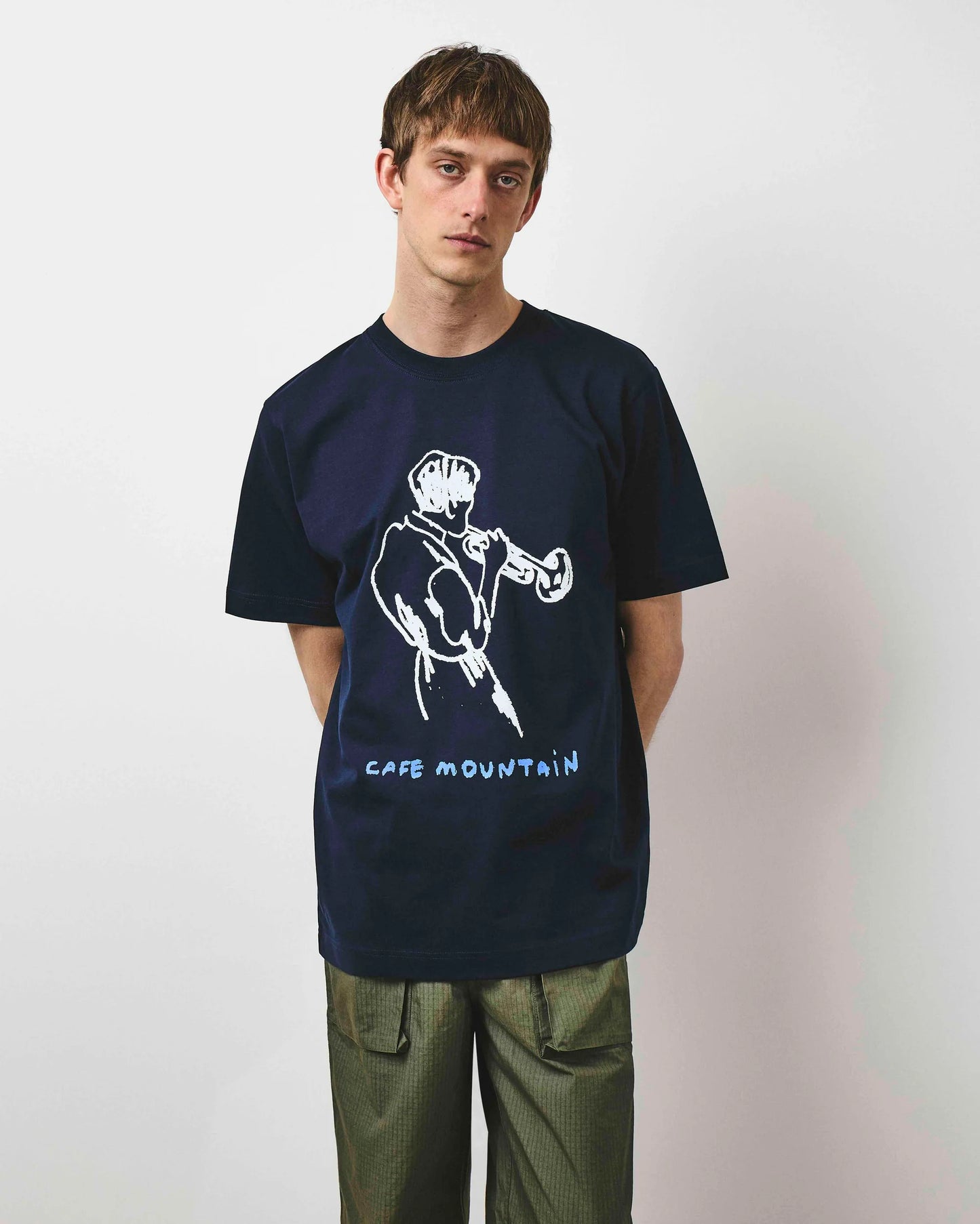 Café Mountain Jazz T-Shirt - Deep Navy