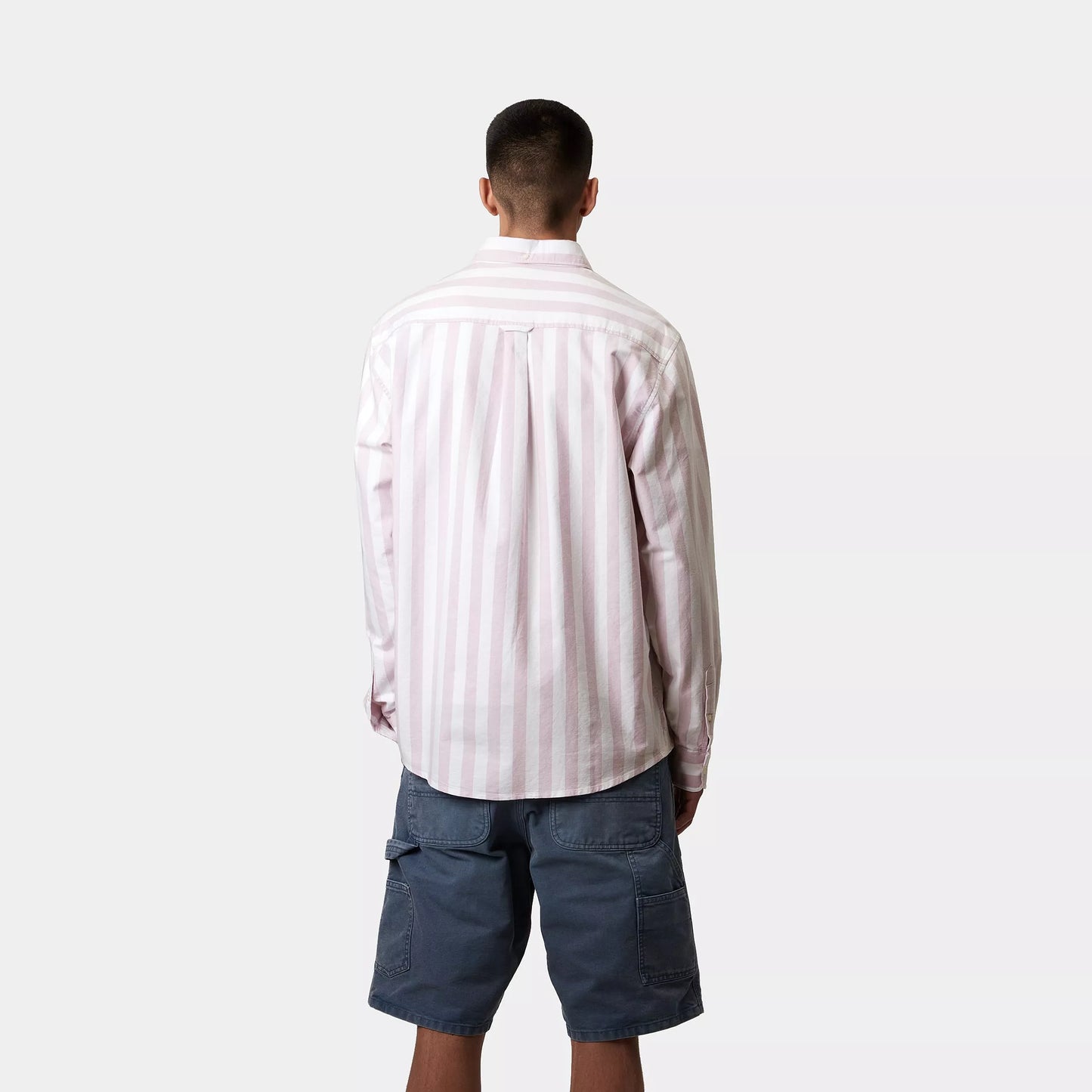Carhartt WIP L/S Dillion Shirt - Pink Stripe white