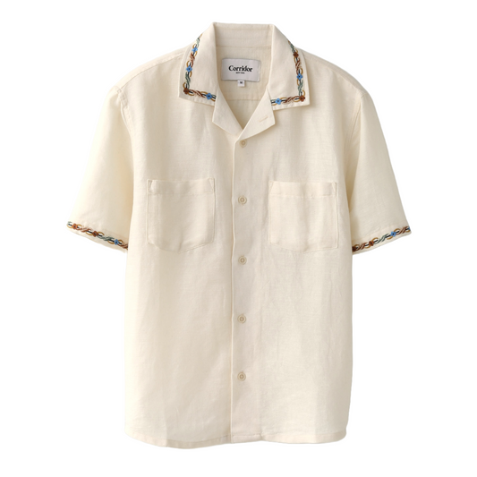 Corridor Rose Chain SS Camp Shirt - Natural