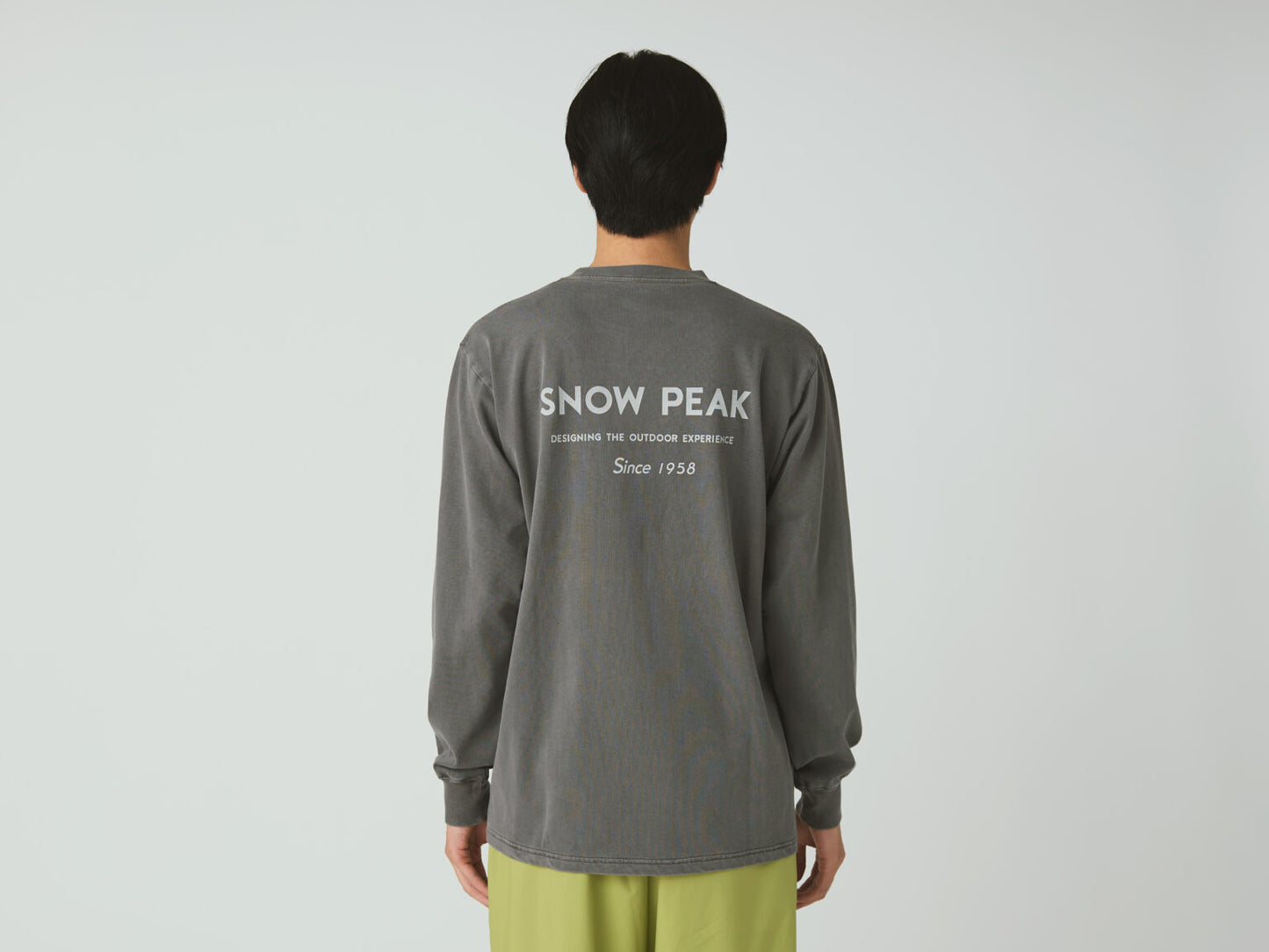 Snow Peak Garment Dyed L/S T-Shirt- Charcoal