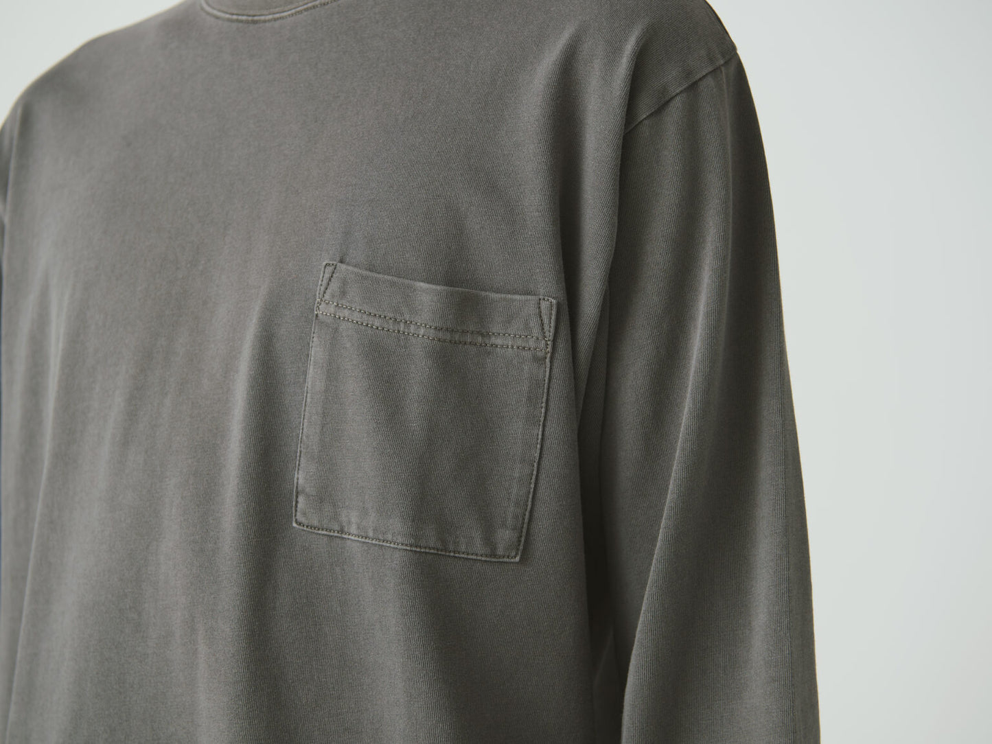 Snow Peak Garment Dyed L/S T-Shirt- Charcoal