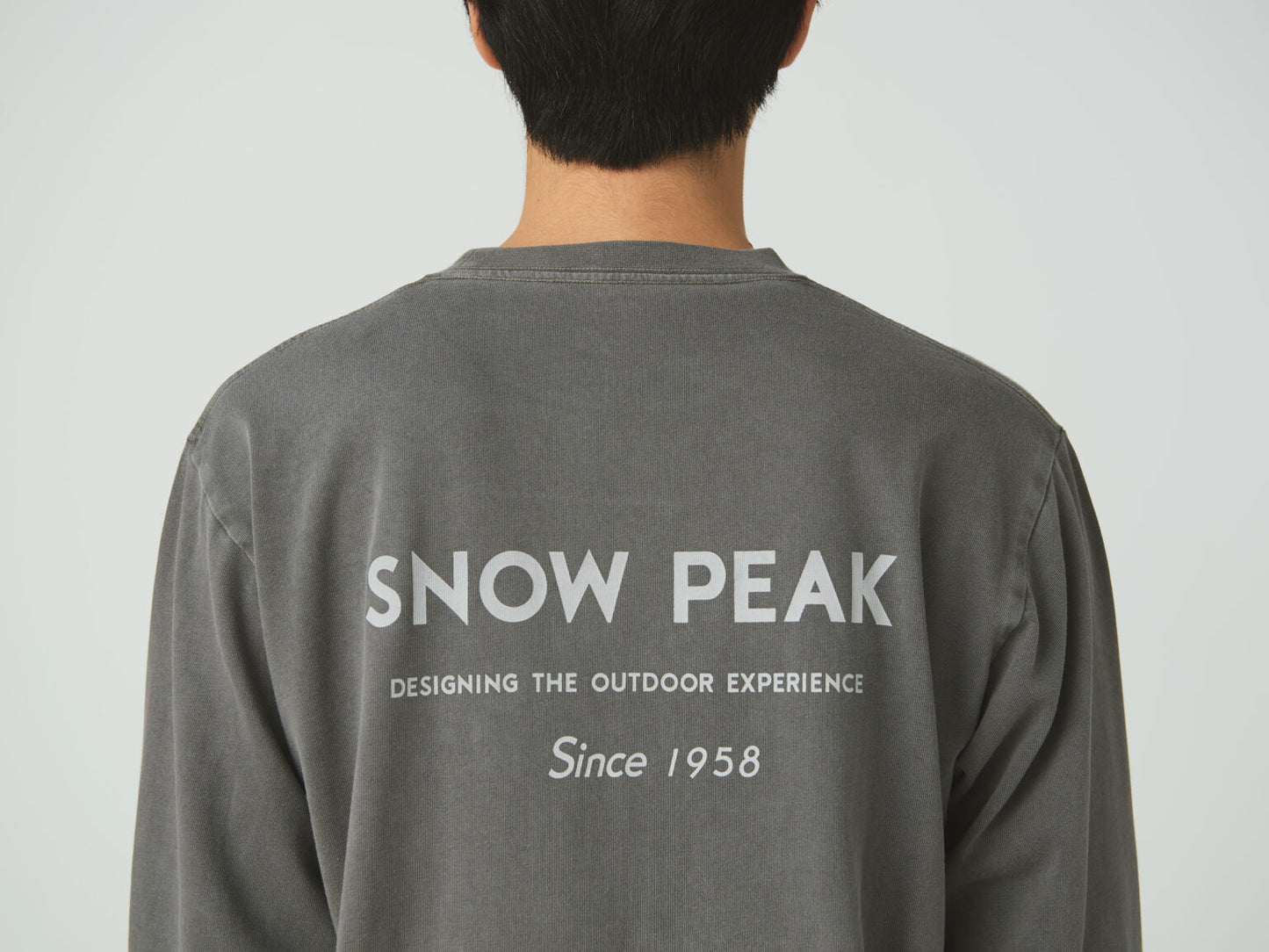 Snow Peak Garment Dyed L/S T-Shirt- Charcoal