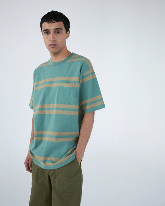 Khakis Bold Stripe S/S T-Shirt - Dusty Green